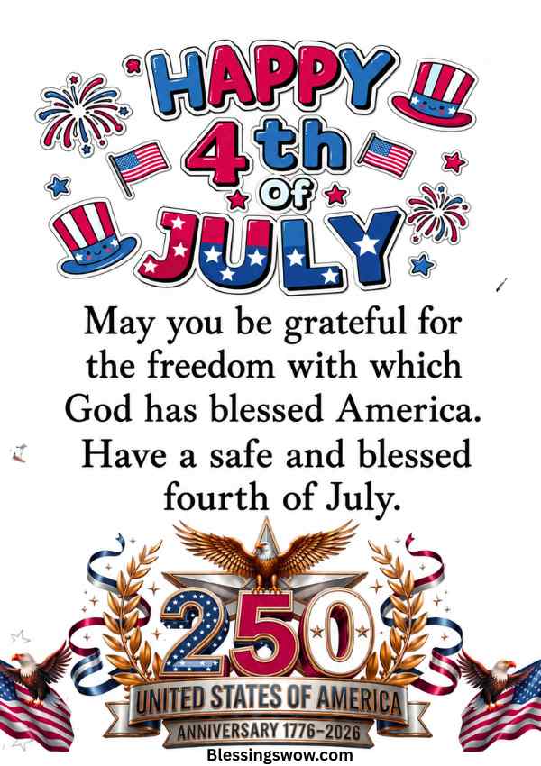 Happy 4th of July Blessings Image