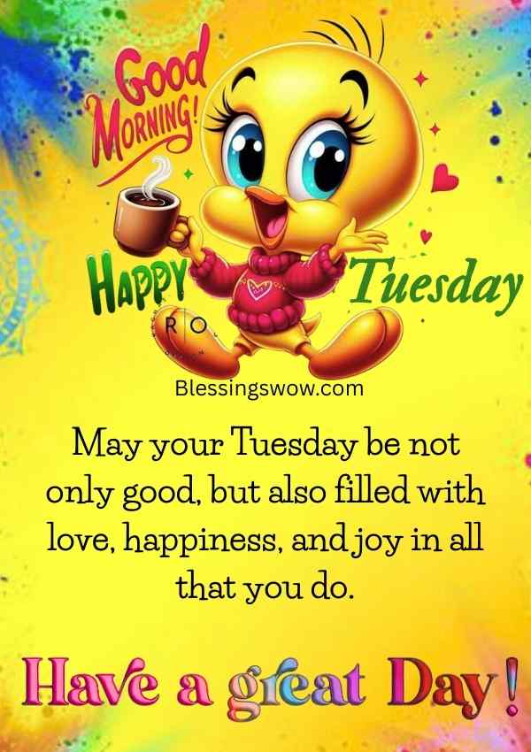 Good morning Tuesday blessings with colorful paint and handprints sharing peace, hope, and God’s love.