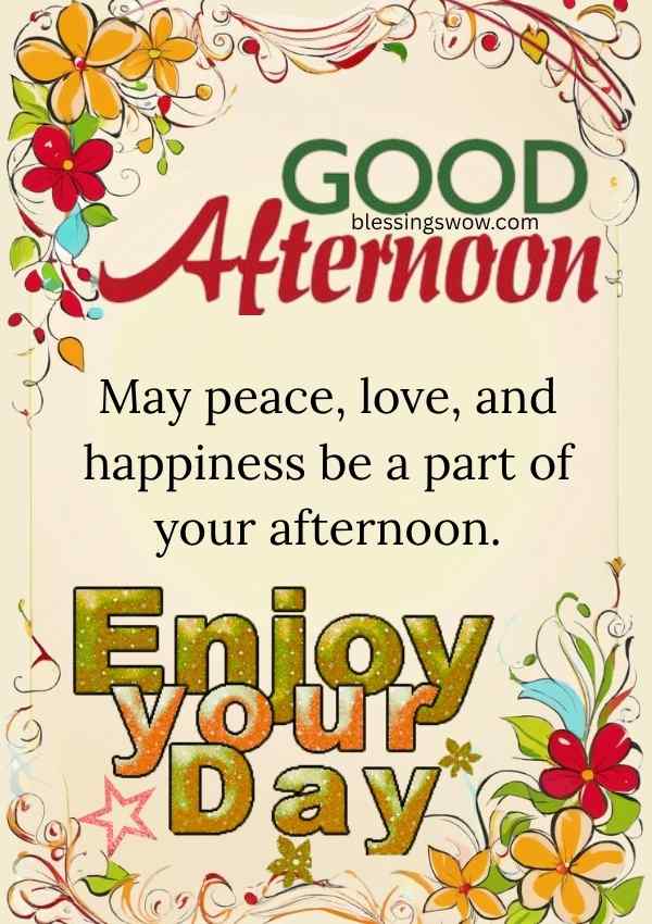 Elegant Good Afternoon Blessings image with floral frame