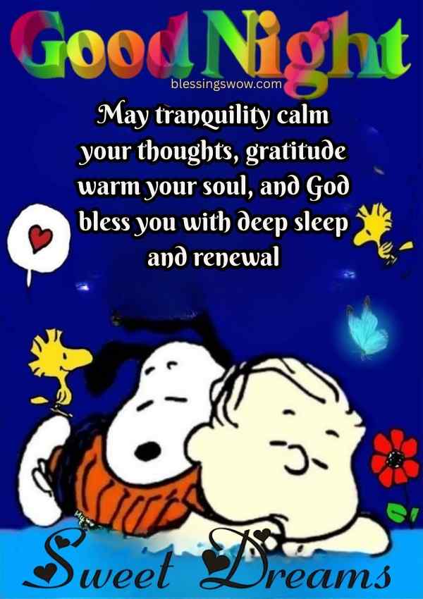 Sweet good night image of a sleeping baby under the moon.