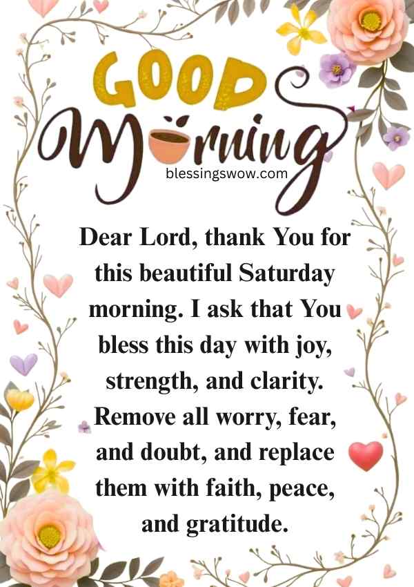 heartfelt Saturday morning Prayer