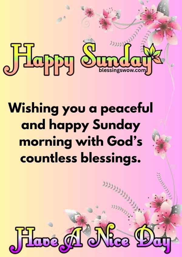 Happy Sunday Wish card for Friends